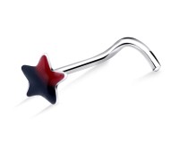 Dual Tone Star Curved Nose Stud NSKB-806